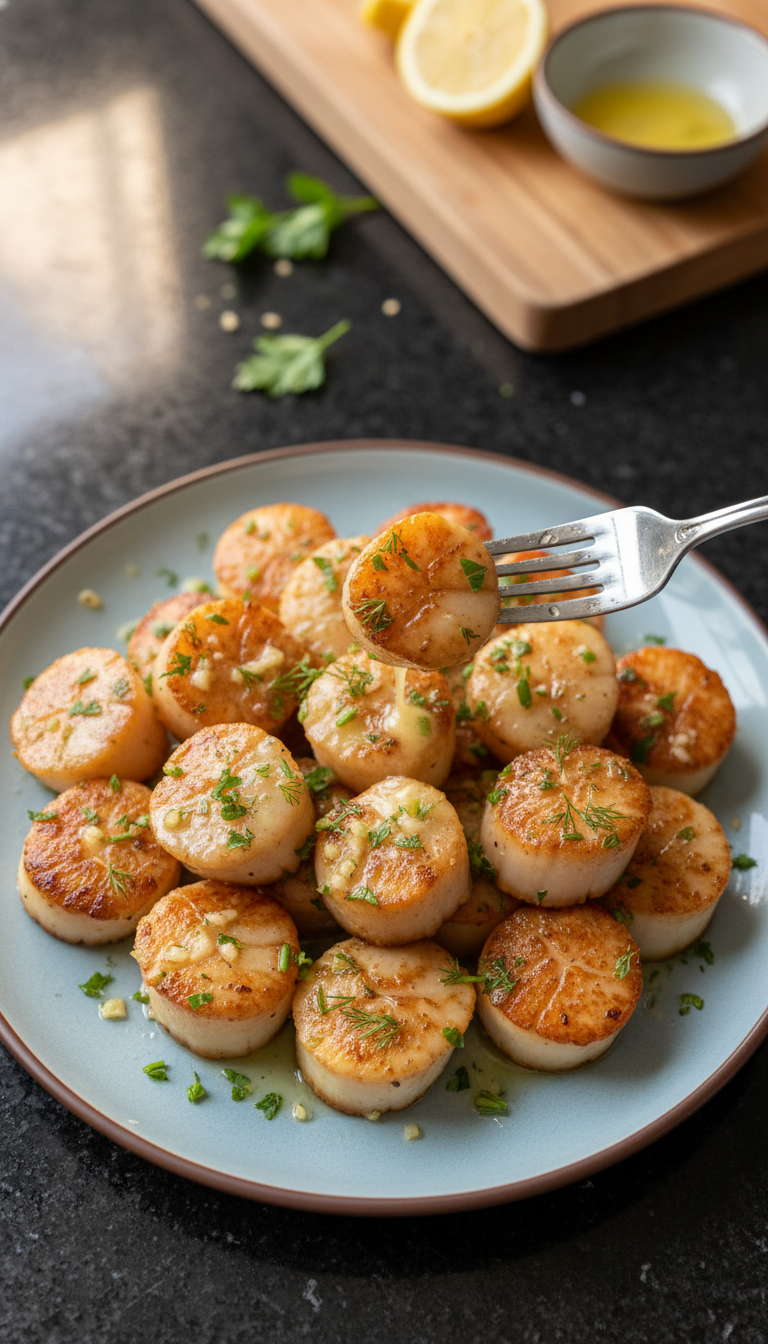 Meeresfrüchte Jakobsmuschel Teller