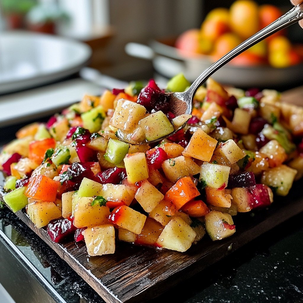 Weihnachtlicher Obstsalat mit Zimt und Vanille