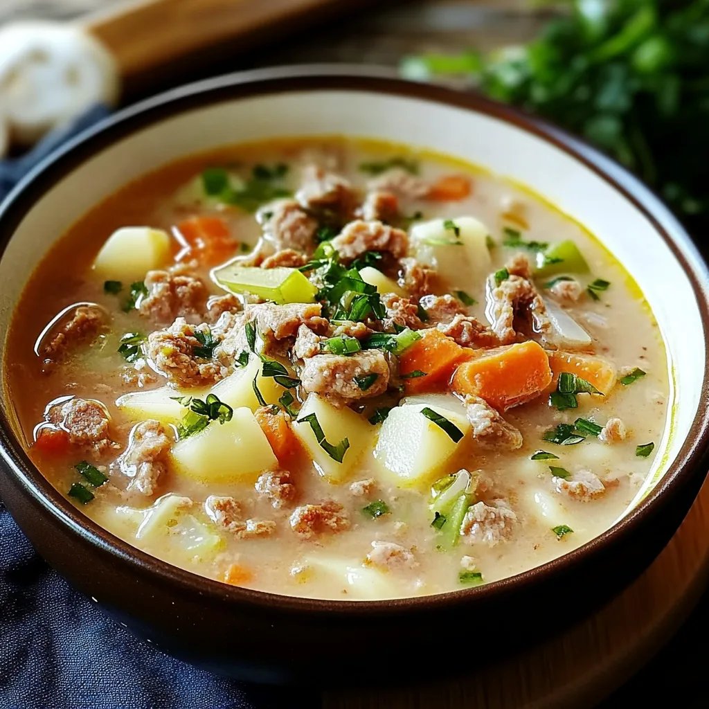 Lauch Hackfleisch Suppe