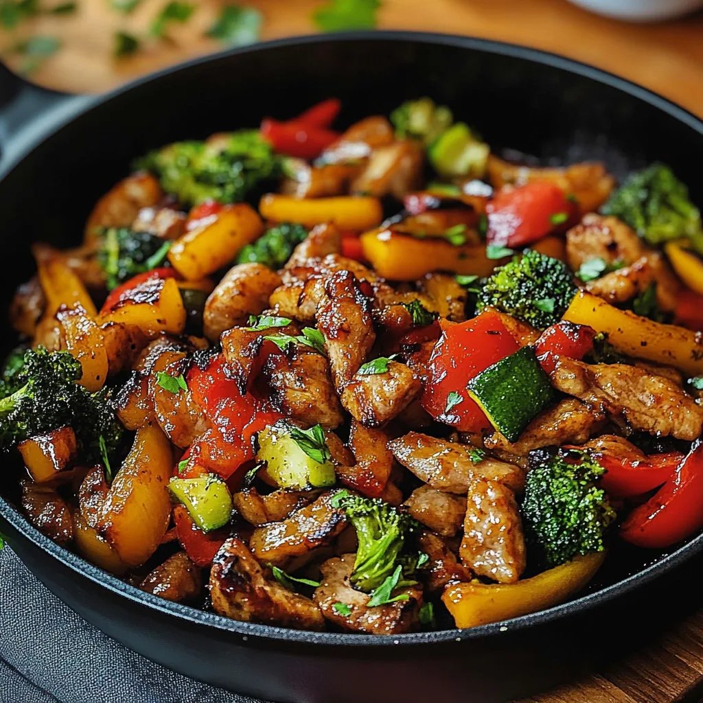 Low Carb Gemüsepfanne mit Putenstreifen