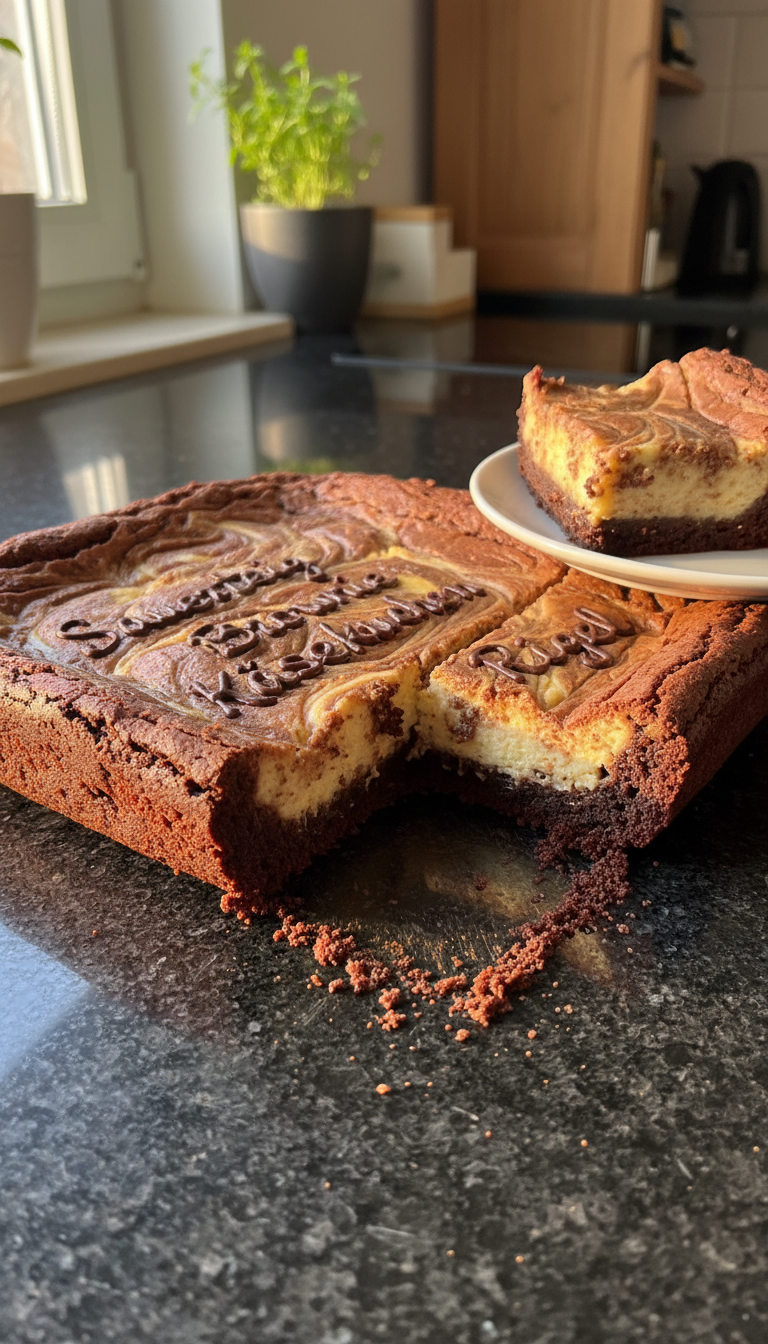 Sauerteig Brownie Käsekuchen Riegel​