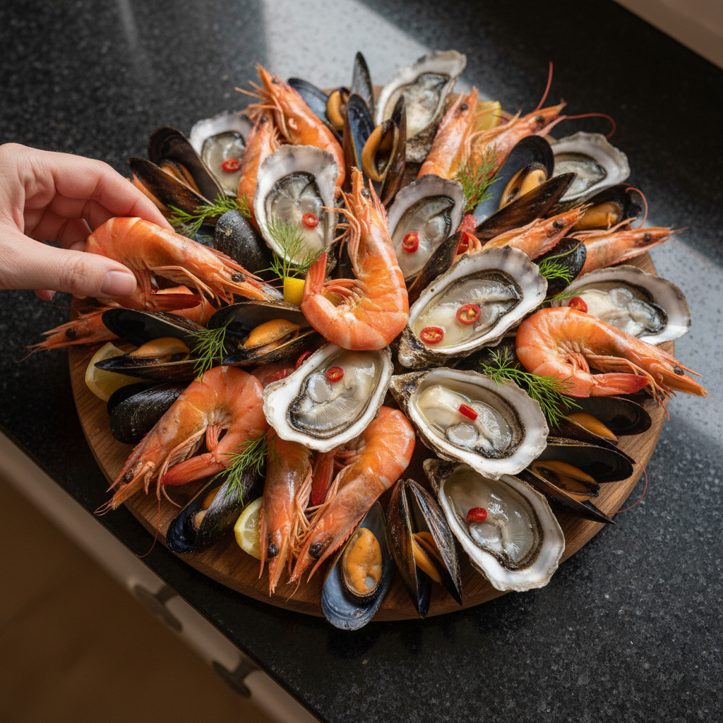 Valentinstags Meeresfrüchte Platte