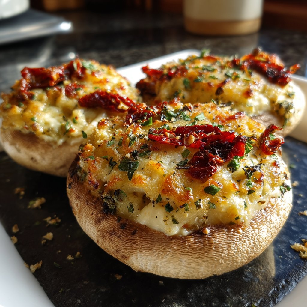 Gefüllte Pilze Getrocknete Tomaten