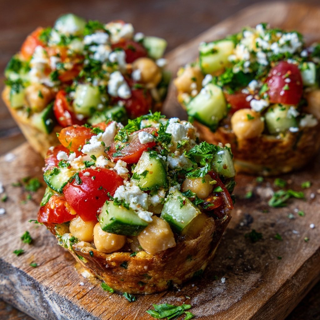 Mediterranean Chickpea Salad Cups