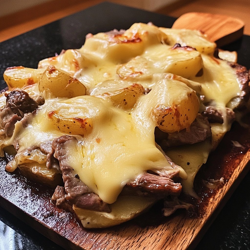 Raclette Mit Mariniertem Fleisch und Kartoffeln