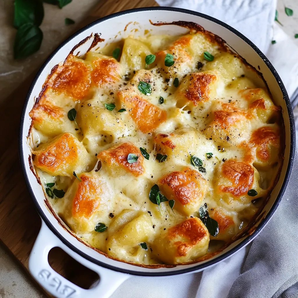 Gnocchi Kürbis Auflauf mit Lauch