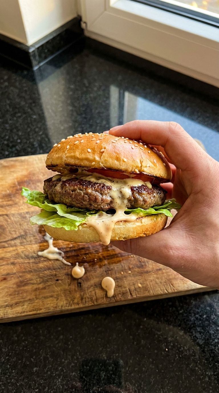 Klassische Rind Burger mit Aioli