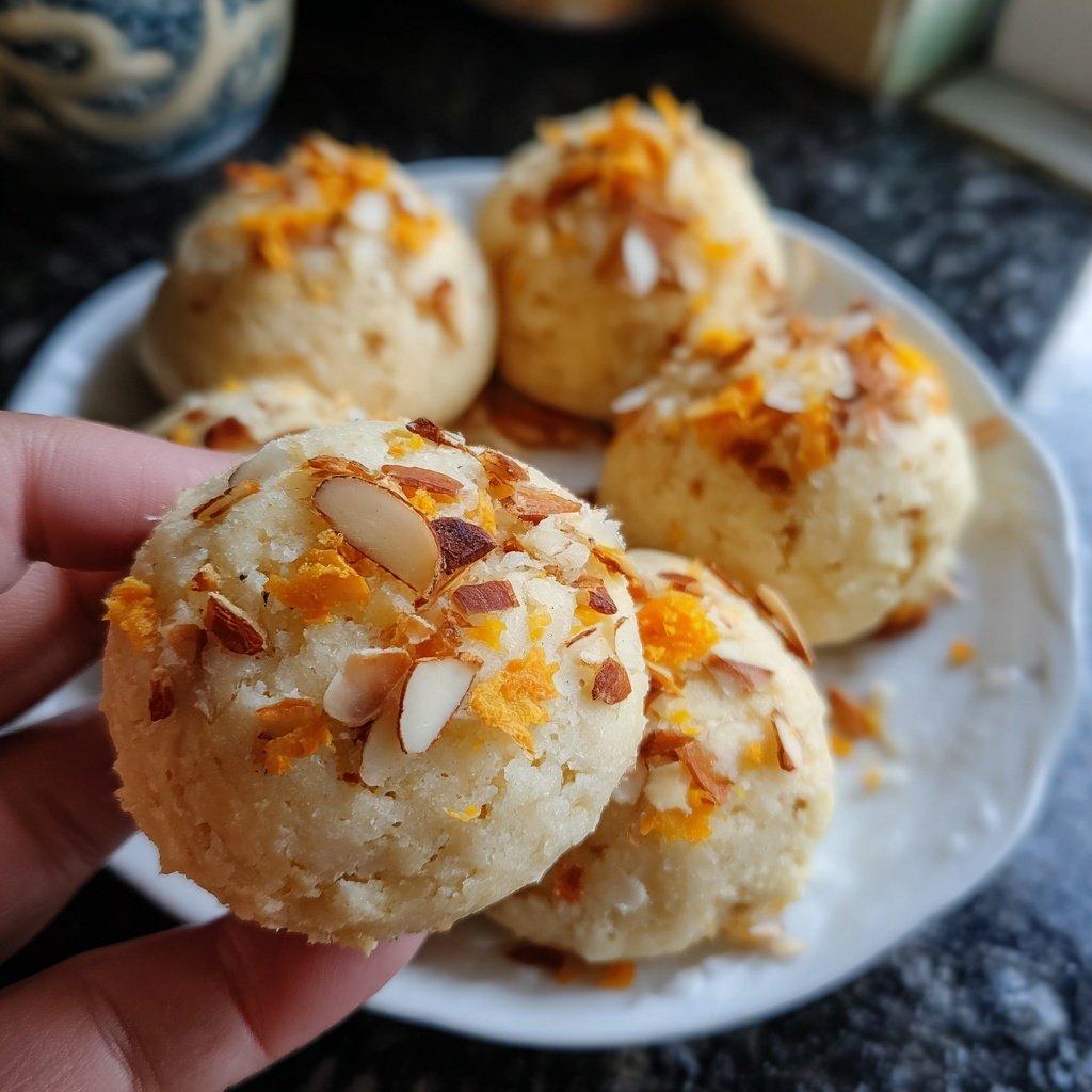 Marzipan-Plätzchen mit Mandeln und Orangenabrieb​