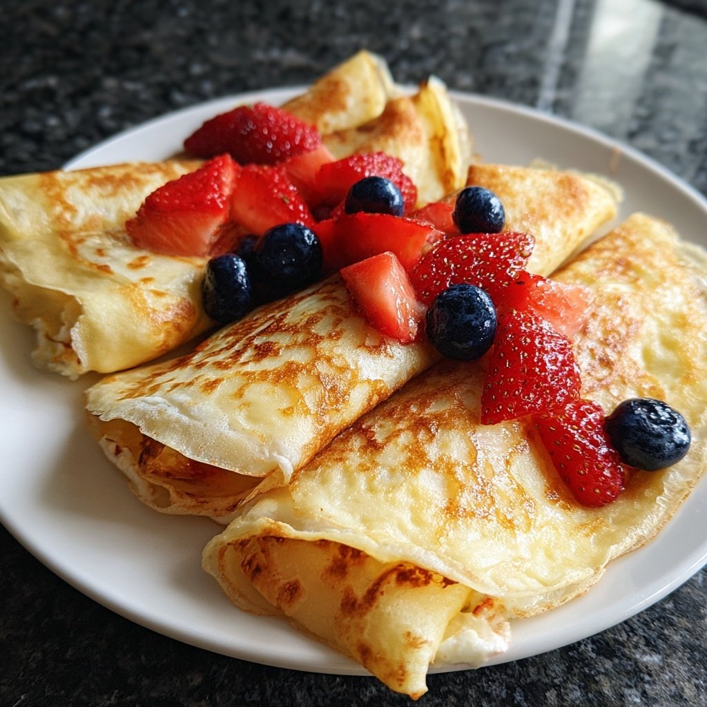 Frischkäse Crepes mit frischen Früchten