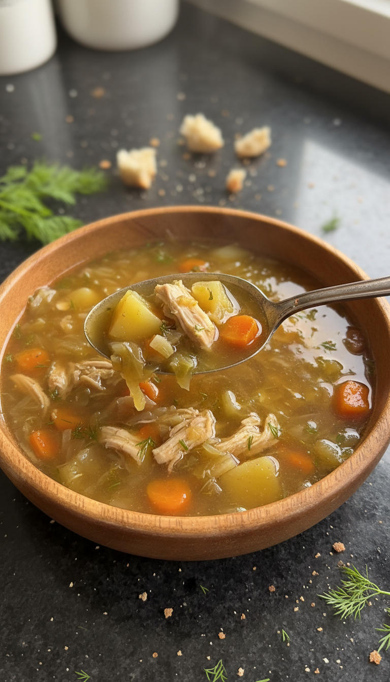 Hähnchen Kohl Pfannen Suppe