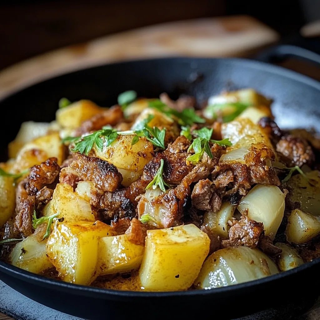 Herzhafte Spitzkohl-Kartoffel-Pfanne mit Hackfleisch