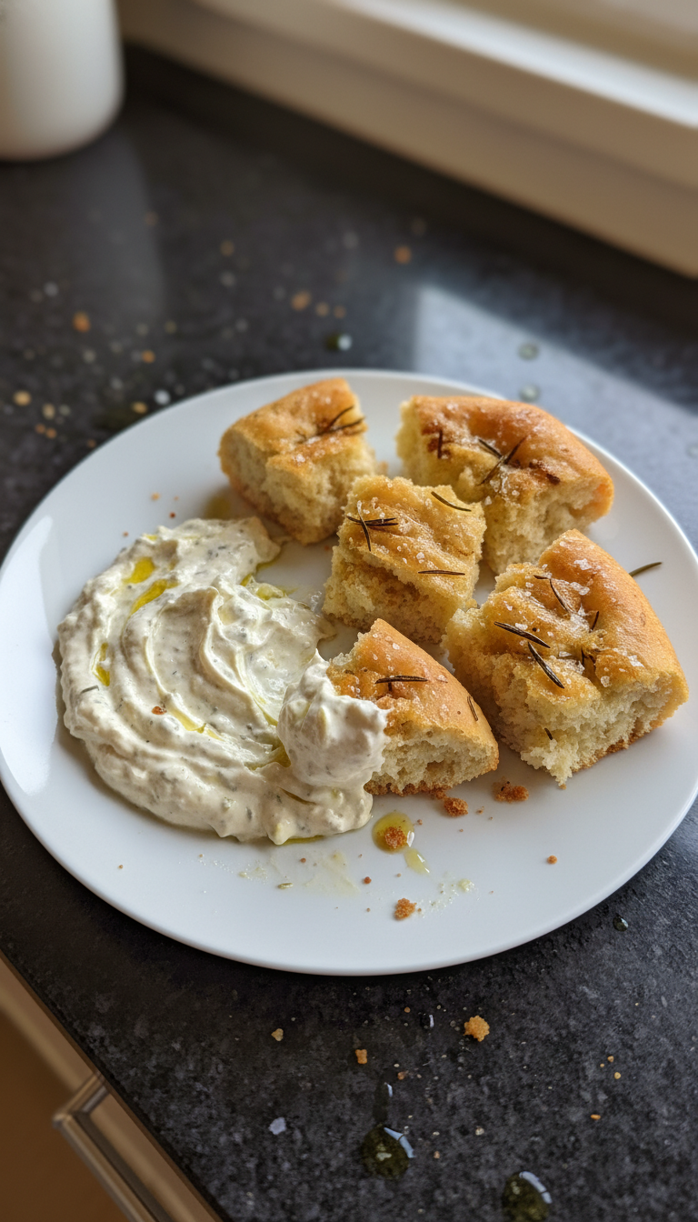 Geröstete Knoblauch Aioli mit Focaccia