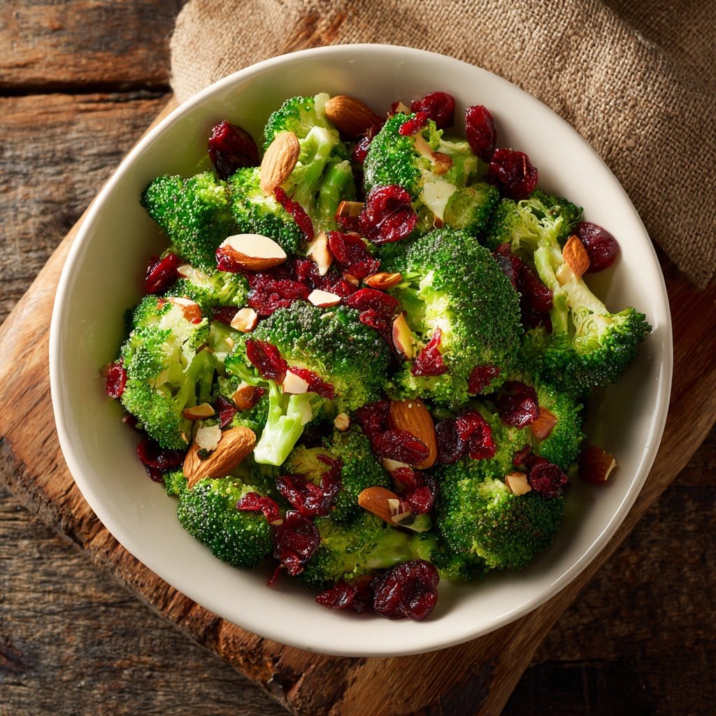 Brokkoli-Salat mit getrockneten Cranberries