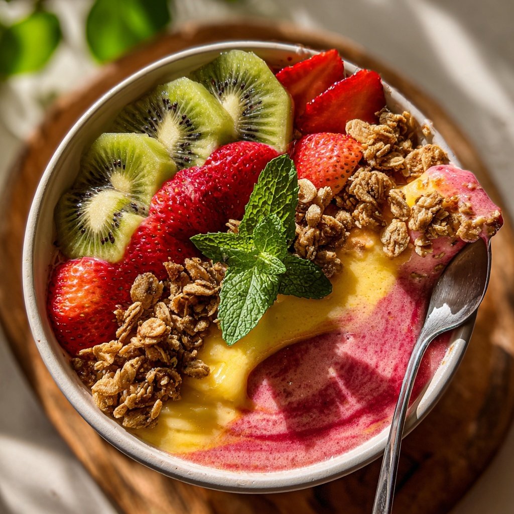Erdbeer Kiwi Smoothie Bowl