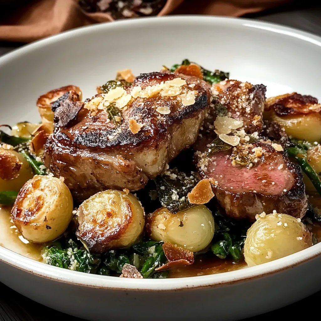 Parmesan-gebratener Rosenkohl mit Rindfleisch