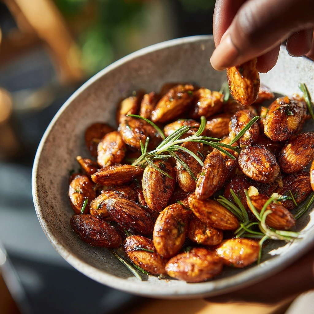 Salzig-süße Mandeln mit Rosmarin