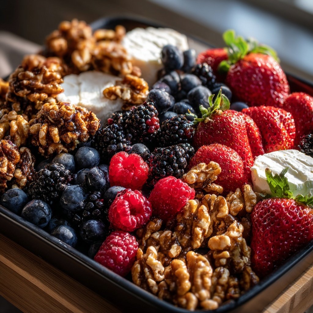 Frische Obst- und Nussplatte