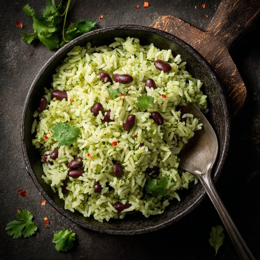 Koriander-Limetten-Reis und Bohnen