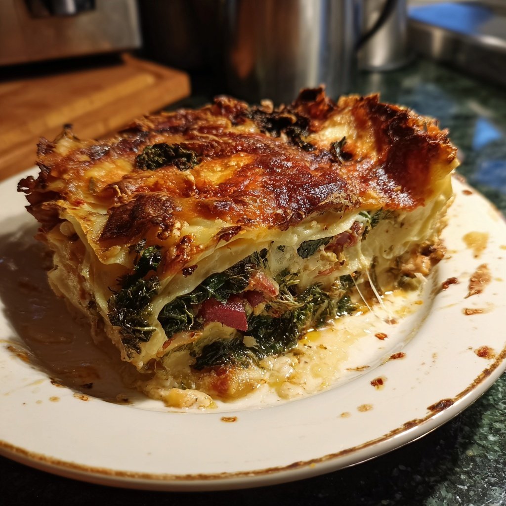Winterlasagne mit Grünkohl und Rote Bete