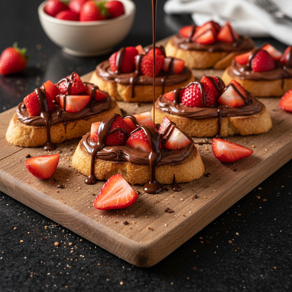 Erdbeer Schokoladen Crostini Genuss