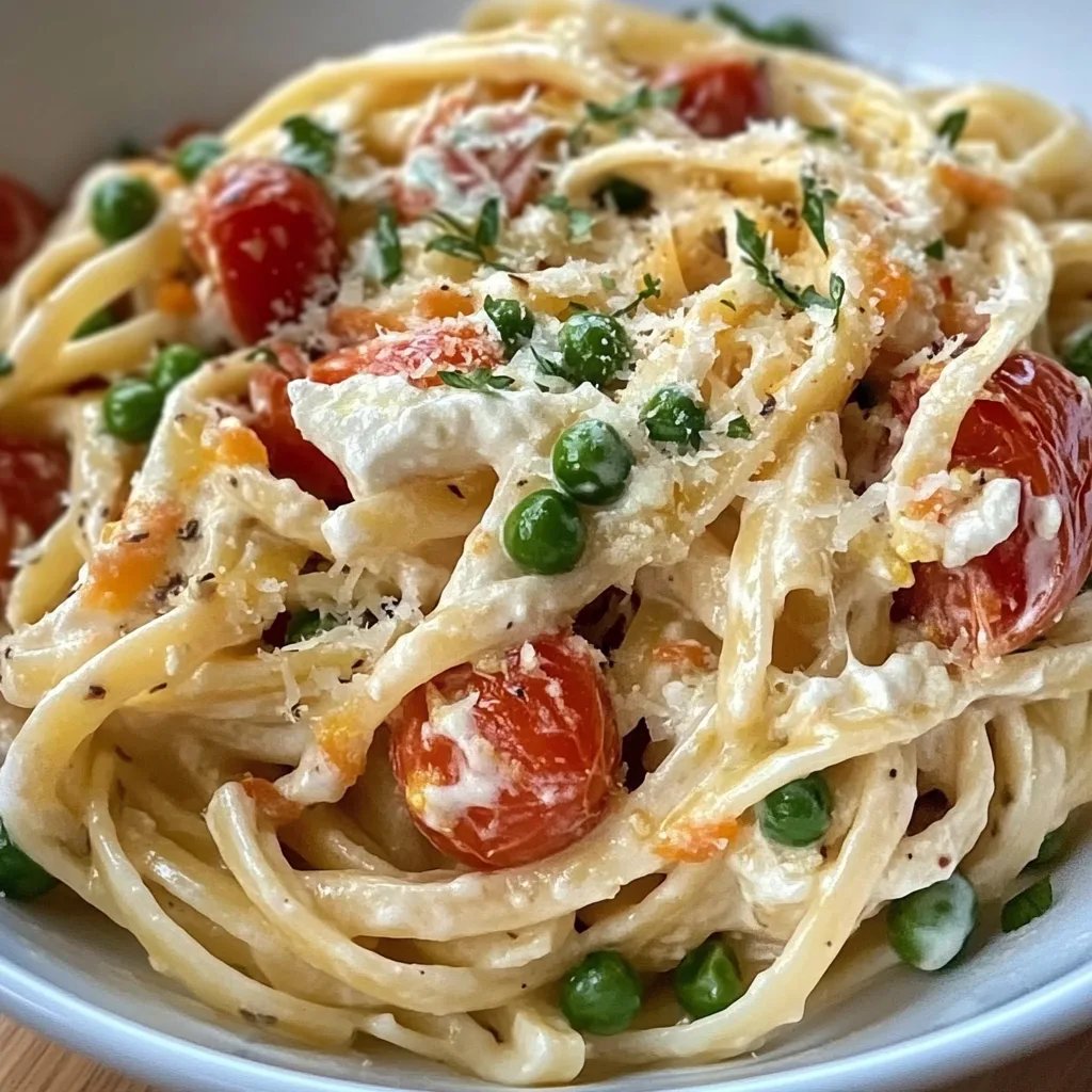 Spargelpasta mit Tomaten und Feta