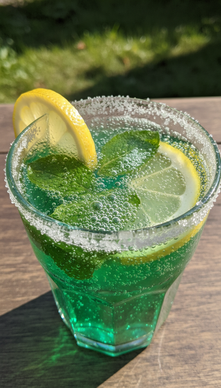 Sprudelnder Grüner Tee Erfrischer