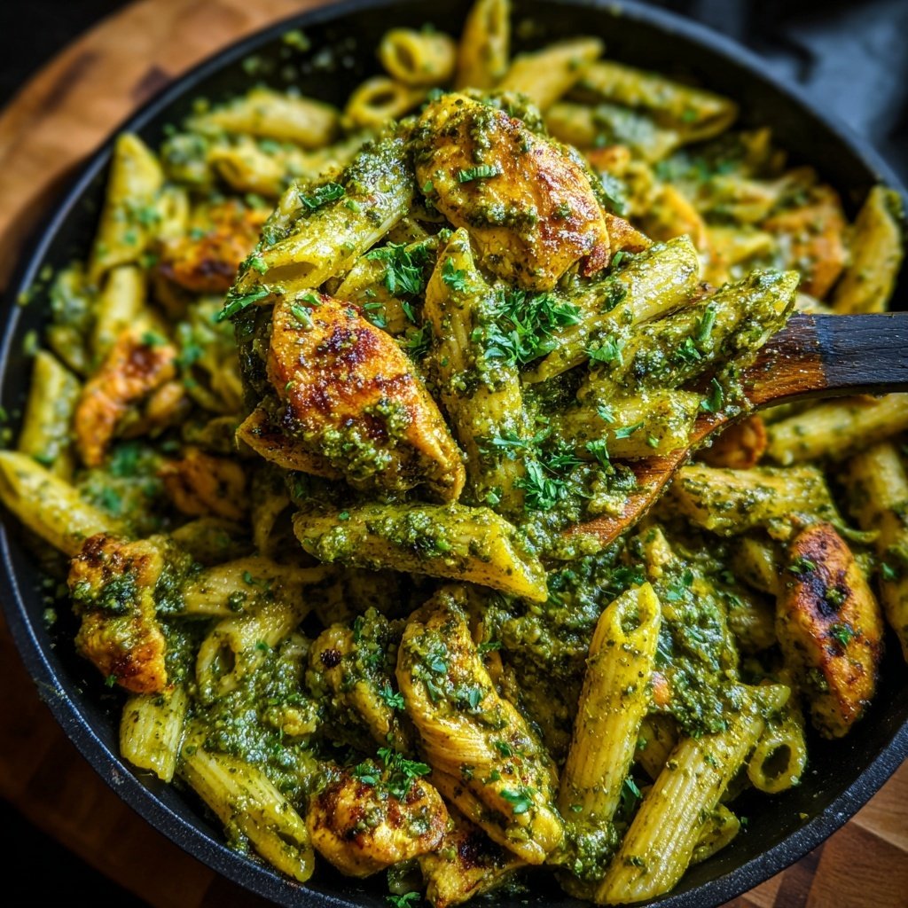 Pesto Hähnchen Penne Pfanne