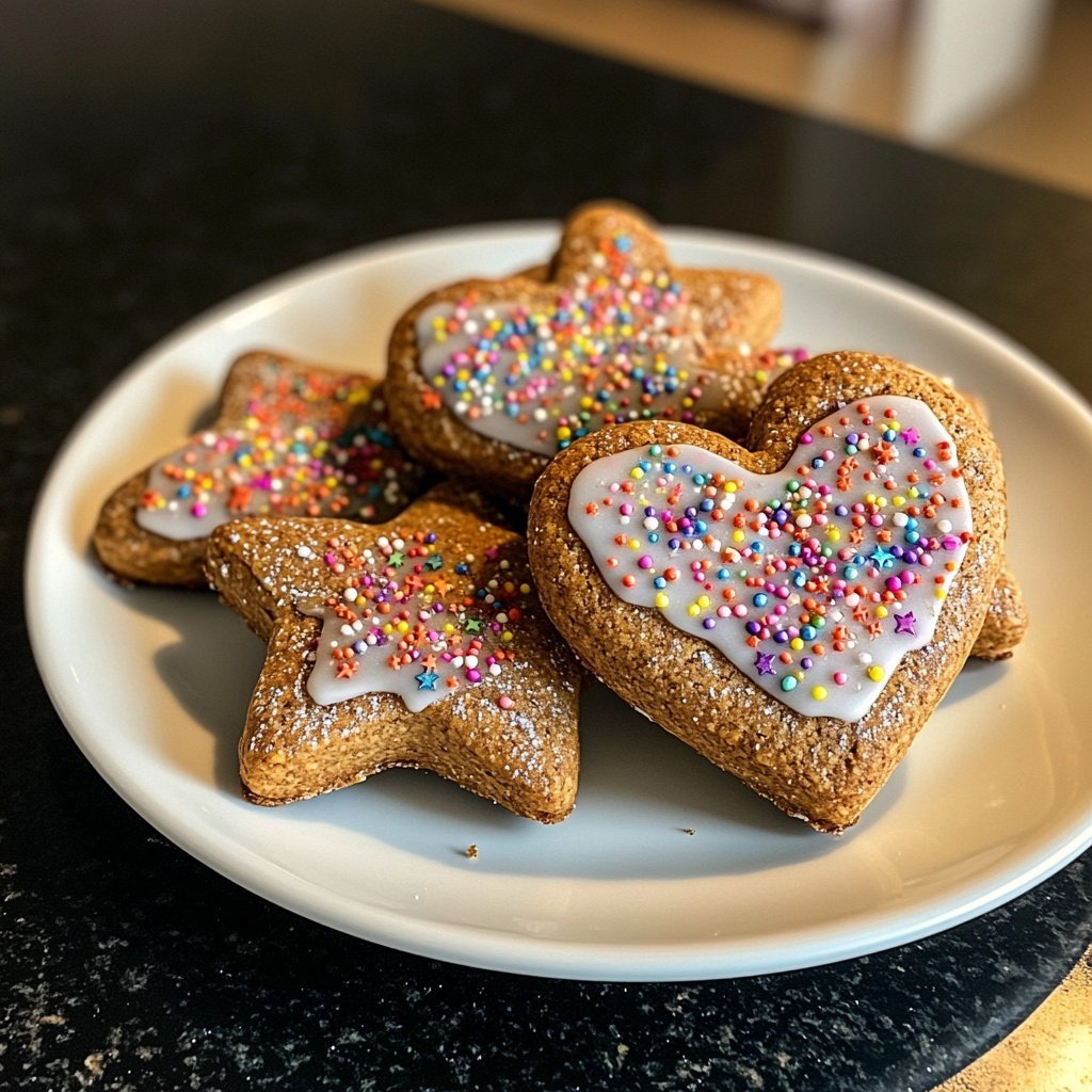 weiche Lebkuchen Herzen, Brezeln und Sterne